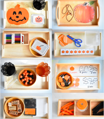 Halloween Themed Shelf Work for Toddlers