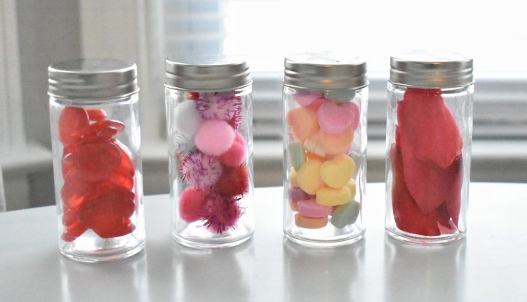 Make Valentine's sensory jars for babies and infants